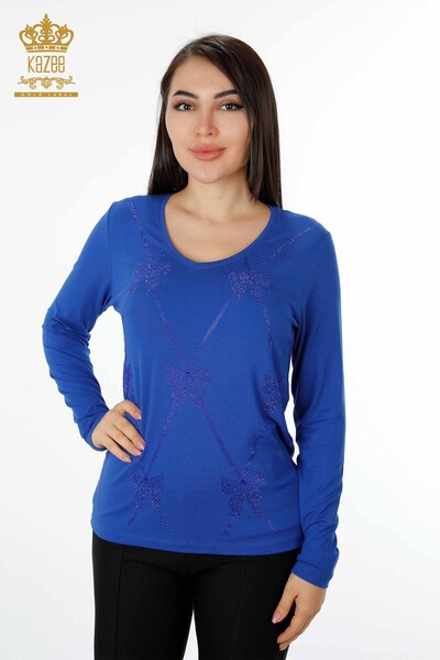 All'ingrosso Camicetta da donna - Modellato - Blu scuro - 79003 | KAZEE - 1