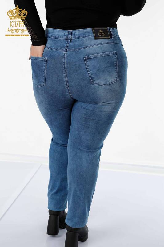 Ingrosso Jeans Donna - Modellato - Righe - Blu - 3568 | KAZEE