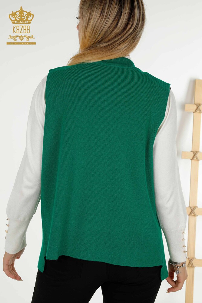 All'ingrosso Gilet da donna - Colorato Pietra Ricamato - Verde - 30617 | KAZEE - 5