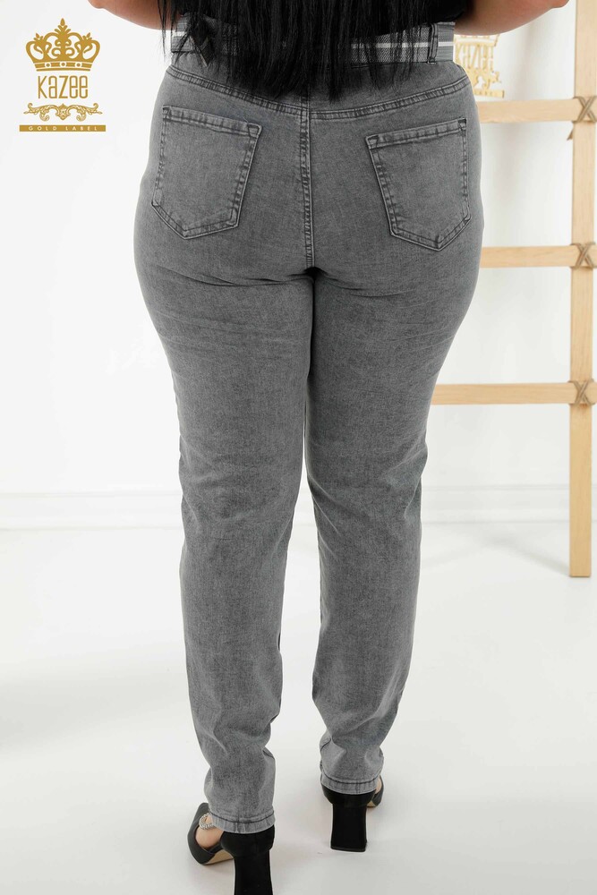 All'ingrosso Pantaloni da donna - Pietra ricamata - Grigio - 3689 | KAZEE - 5