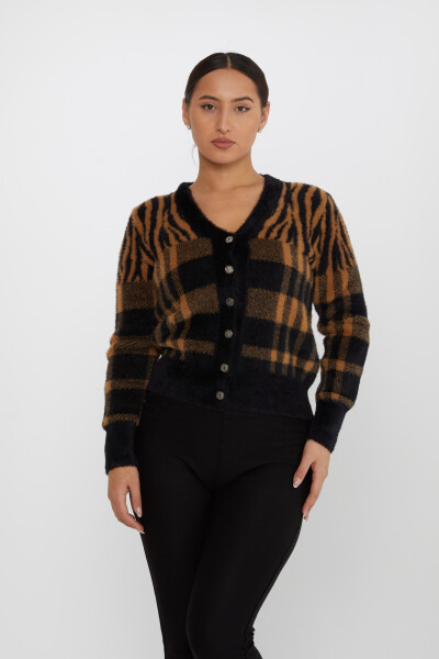 Angora Cardigan Buttoned Black-Brown - 30586 | KAZEE (Set of 3 S-M-L) 