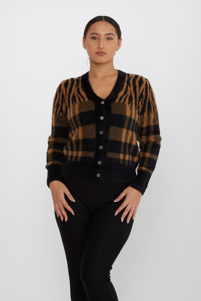 Angora Cardigan Buttoned Black-Brown - 30586 | KAZEE (Set of 3 S-M-L) - 2