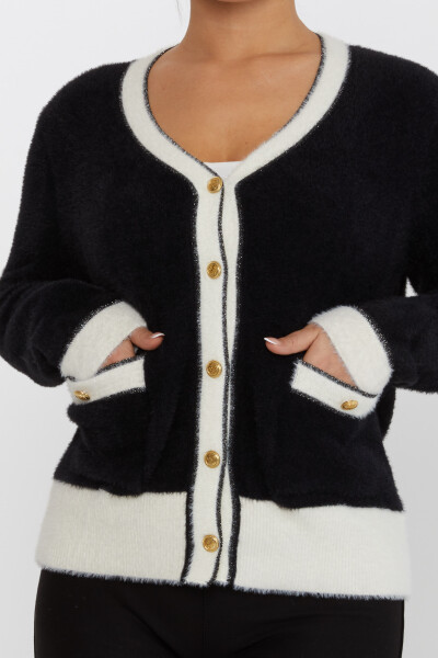 Angora Cardigan Pocket Detail Black - 30627 | KAZEE (Set of 4 S-M-L-XL) - 4