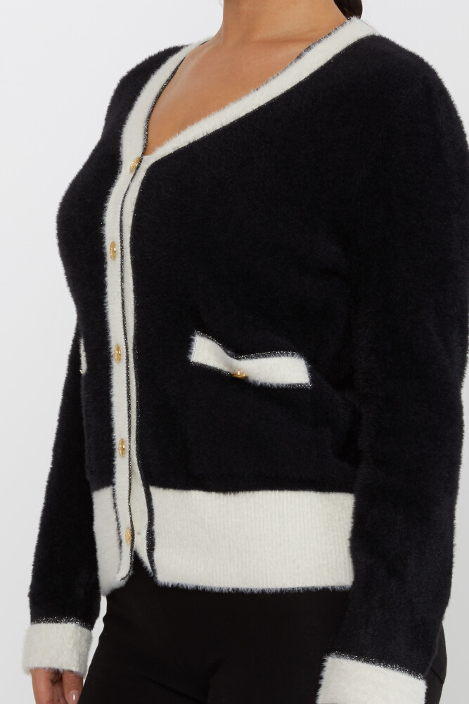 Angora Cardigan Pocket Detail Black - 30627 | KAZEE (Set of 4 S-M-L-XL) - 5