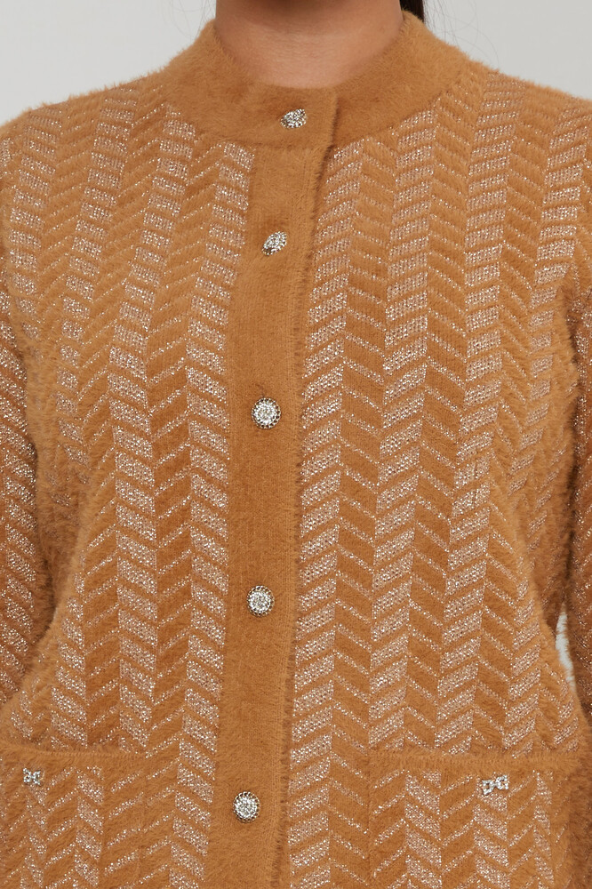 Angora-Cardigan mit Taschendetails, geknöpft, Nerz – 30816 | KAZEE (4er-Set L-XL-2XL-3XL) - 3