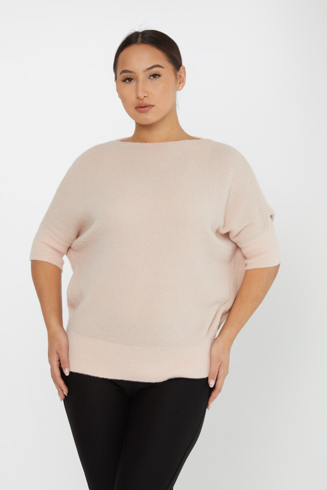 Angora Knitwear Bat Sleeve Crew Neck Beżowy - 30293 | KAZEE (zestaw 3 sztuk S-M-L) - 1