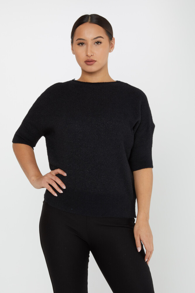 Angora Knitwear Bat Sleeve Crew Neck Czarny - 30293 | KAZEE (zestaw 3 sztuk S-M-L) - 1