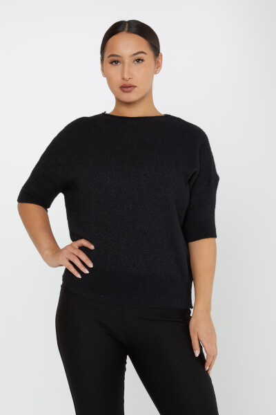 Angora Knitwear Bat Sleeve Crew Neck Czarny - 30293 | KAZEE (zestaw 3 sztuk S-M-L) 