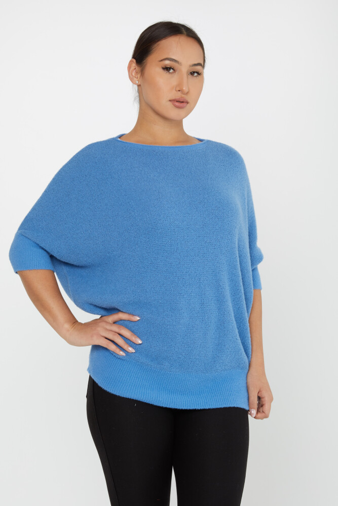 Angora Knitwear Bat Sleeve Crew Neck Blue - 30293 | KAZEE (zestaw 3 sztuk S-M-L) - 1