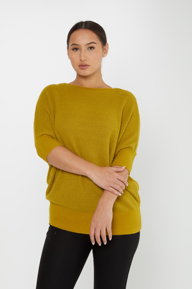 Angora Knitwear Bat Sleeve Crew Neck Musztardowy - 30293 | KAZEE (zestaw 3 sztuk S-M-L) - 1