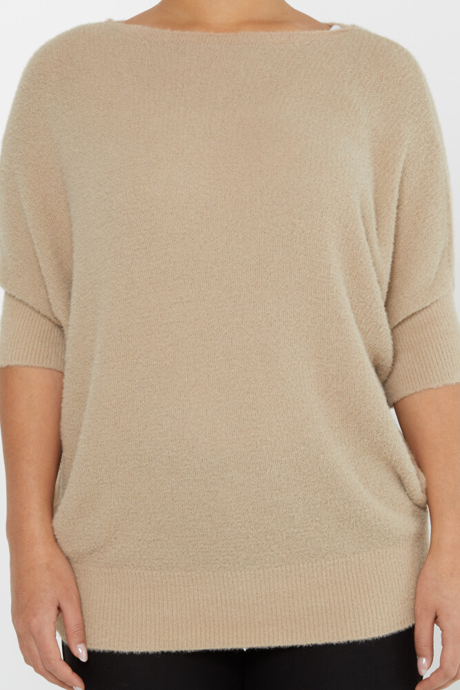 Angora-Strickwaren, Fledermausärmel, Rundhalsausschnitt, Nerz – 30293 | KAZEE (3er-Set S-M-L) - 3