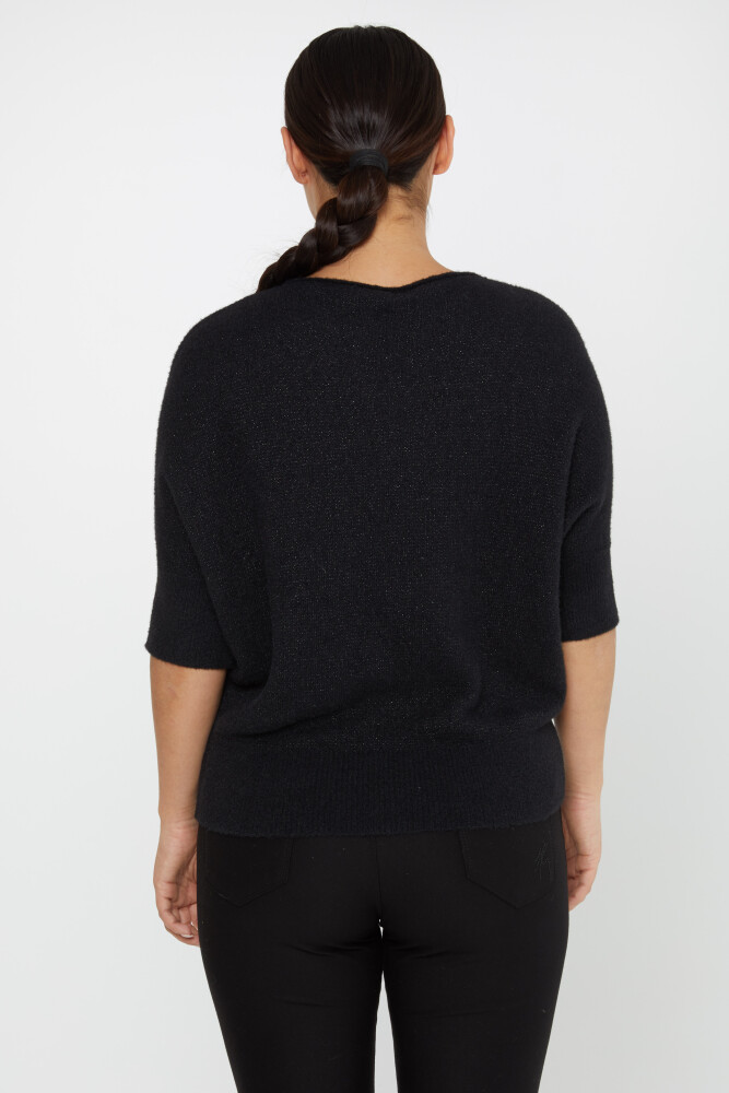 Angora-Strickwaren, Fledermausärmel, Rundhalsausschnitt, Schwarz – 30293 | KAZEE (3er-Set S-M-L) - 5