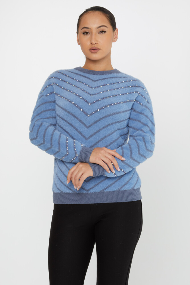 Angora Sweater Beaded Blue - 30189 | KAZEE (Set of 3 S-M-L) - 1