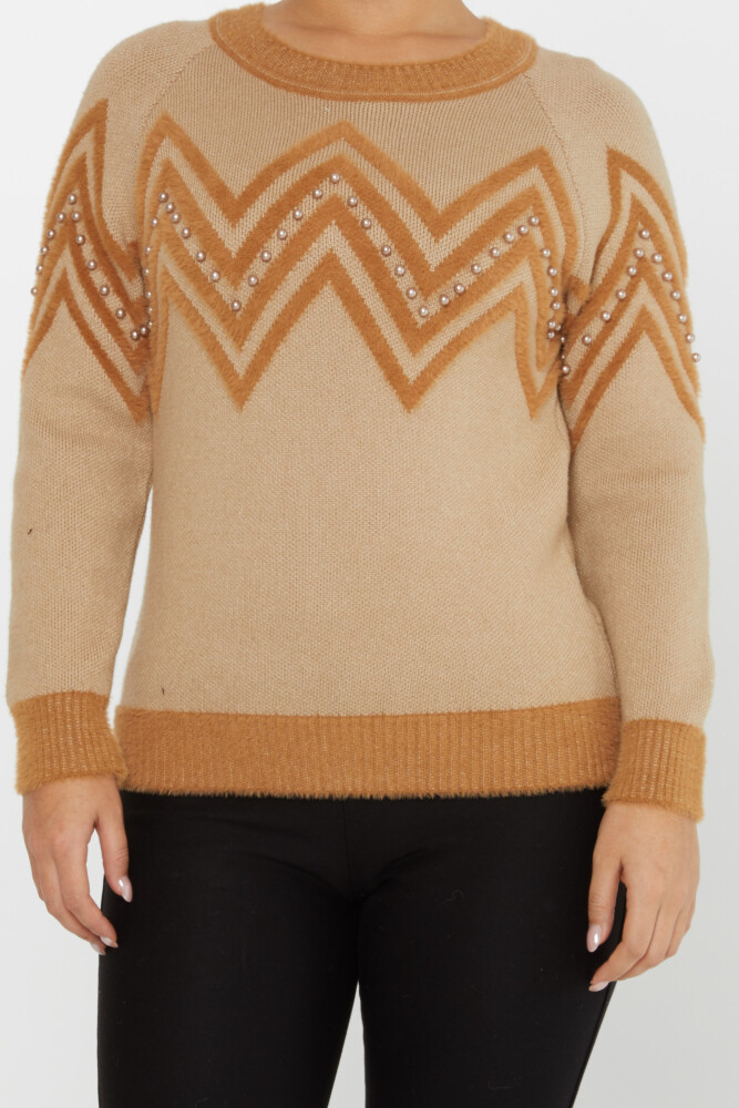 Angora Sweater Pearl Embroidered Brown - 30232 | KAZEE (Set of 3 S-M-L) - 3