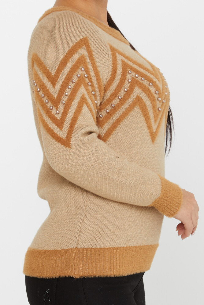 Angora Sweater Pearl Embroidered Brown - 30232 | KAZEE (Set of 3 S-M-L) - 4