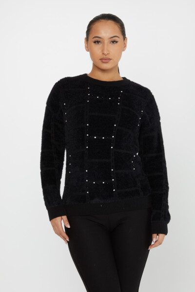 Angora Sweater Stone Embroidered Black - 30209 | KAZEE (Set of 3 S-M-L) 