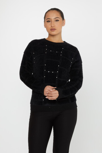 Angora Sweater Stone Embroidered Black - 30209 | KAZEE (Set of 3 S-M-L) - 2