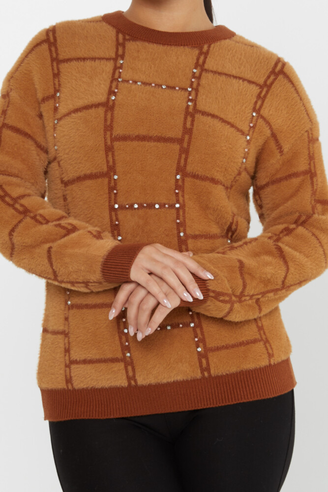 Angora Sweater Stone Embroidered Brown - 30209 | KAZEE (Set of 3 S-M-L) - 4