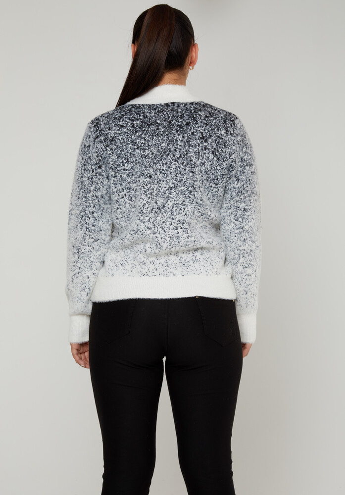 Sweter Angora Gradientowy kołnierzyk ze stójką Ecru - 30909 | KAZEE (zestaw 4 sztuk S-M-L-XL) - 5