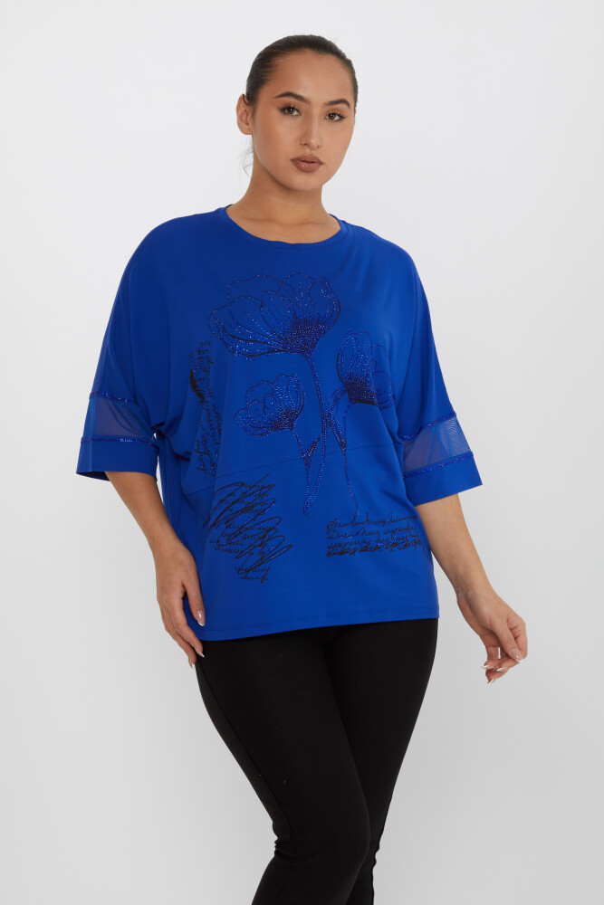 بلوزة تول ساكس - 80112 | كازي (مجموعة من 4 مقاسات M-L-XL-2XL) - 1