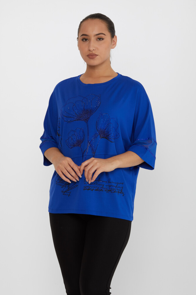 بلوزة تول ساكس - 80112 | كازي (مجموعة من 4 مقاسات M-L-XL-2XL) - 2