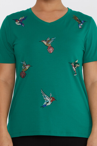 Blouse Bird Stone Embroidered Green - 80111 | KAZEE (Set of 3 M-L-XL) - 3