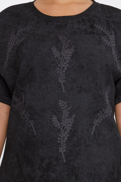 Blouse Leaf Embroidered Black - 79993 | KAZEE (Set of 3 M-L-XL) - 4