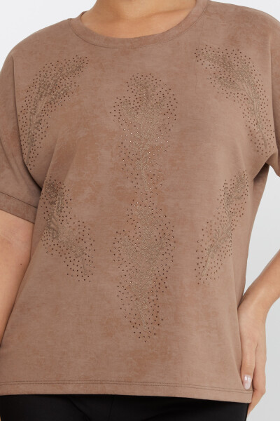 Blouse Leaf Embroidery Light Brown - 79993 | KAZEE (Set of 3 M-L-XL) - 3