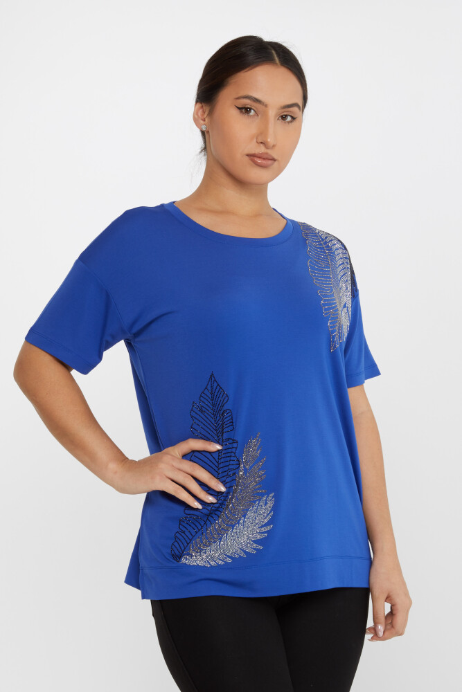 Blouse Feuille à Motifs Pierre Brodée Manches Courtes Saks - 80013 | KAZEE (Lot de 3 L-XL-2XL) - 1