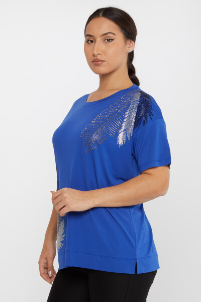 Blouse Feuille à Motifs Pierre Brodée Manches Courtes Saks - 80013 | KAZEE (Lot de 3 L-XL-2XL) - 2