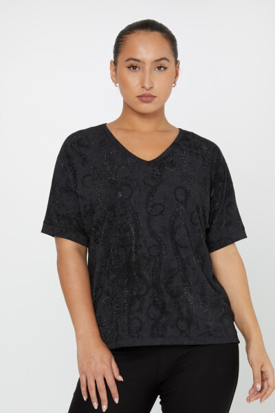 Blouse Short Sleeve Black - 79991 | KAZEE (Set of 3 M-L-XL) - 1