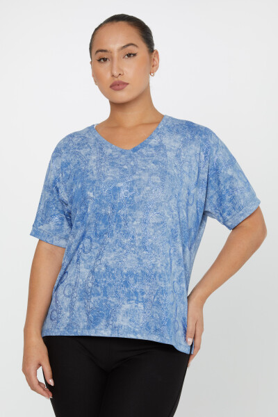 Blouse Short Sleeve Blue - 79991 | KAZEE (Set of 3 M-L-XL) 