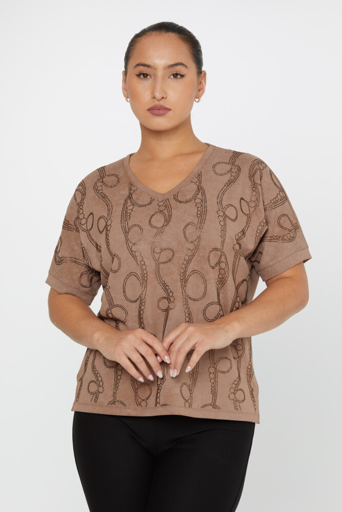 Blouse Short Sleeve Light Brown - 79991 | KAZEE (Set of 3 M-L-XL) - 1