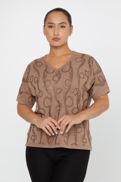 Blouse Short Sleeve Light Brown - 79991 | KAZEE (Set of 3 M-L-XL) 