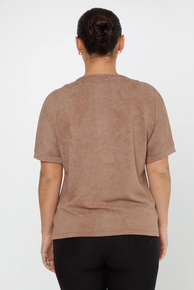 Blouse Short Sleeve Light Brown - 79991 | KAZEE (Set of 3 M-L-XL) - 5