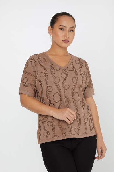 Blouse Short Sleeve Light Brown - 79991 | KAZEE (Set of 3 M-L-XL) - 2