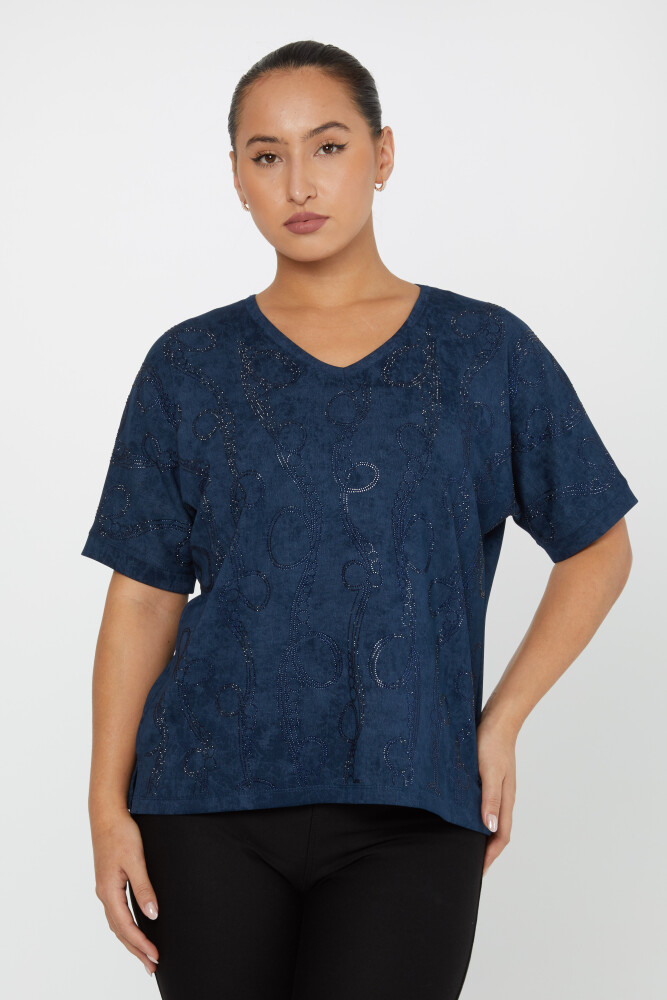 Blouse Short Sleeve Navy Blue - 79991 | KAZEE (Set of 3 M-L-XL) - 1