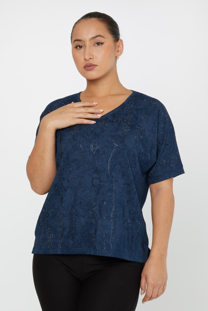 Blouse Short Sleeve Navy Blue - 79991 | KAZEE (Set of 3 M-L-XL) - 2