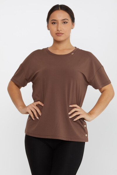 Blouse Stone Buttoned Brown - 79998 | KAZEE (Set of 3 M-L-XL) 