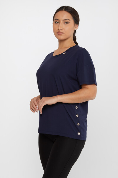 Blouse Stone Buttoned Navy Blue - 79998 | KAZEE (Set of 3 M-L-XL) - 2