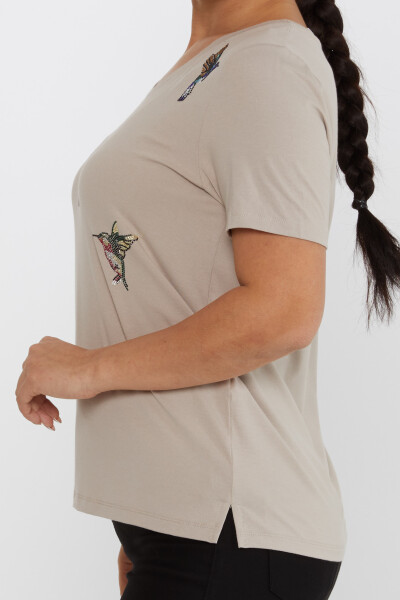 Blusa Bird Stone Visone Ricamato - 80111 | KAZEE (Set di 3 M-L-XL) - 4