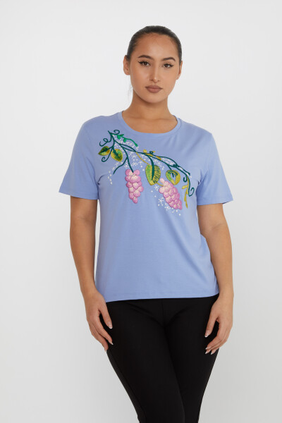 Blusa Bordada Azul - 80109 | KAZEE (Juego de 4 tallas M-L-XL-2XL) - 1