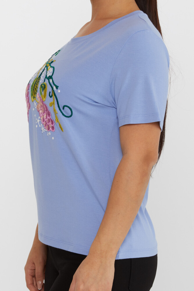 Blusa Bordada Azul - 80109 | KAZEE (Juego de 4 tallas M-L-XL-2XL) - 4