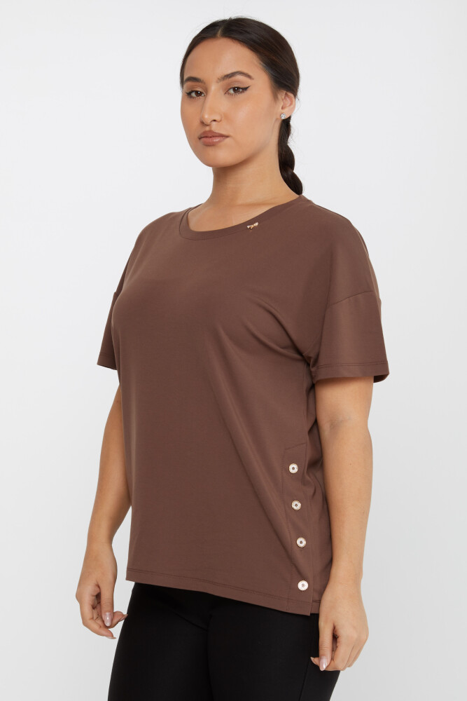 Blusa con Botones Piedra Marrón - 79998 | KAZEE (Juego de 3 M-L-XL) - 2