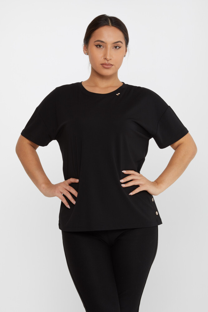 Blusa con Bottoni in Pietra Nera - 79998 | KAZEE (Set da 3 M-L-XL) - 1