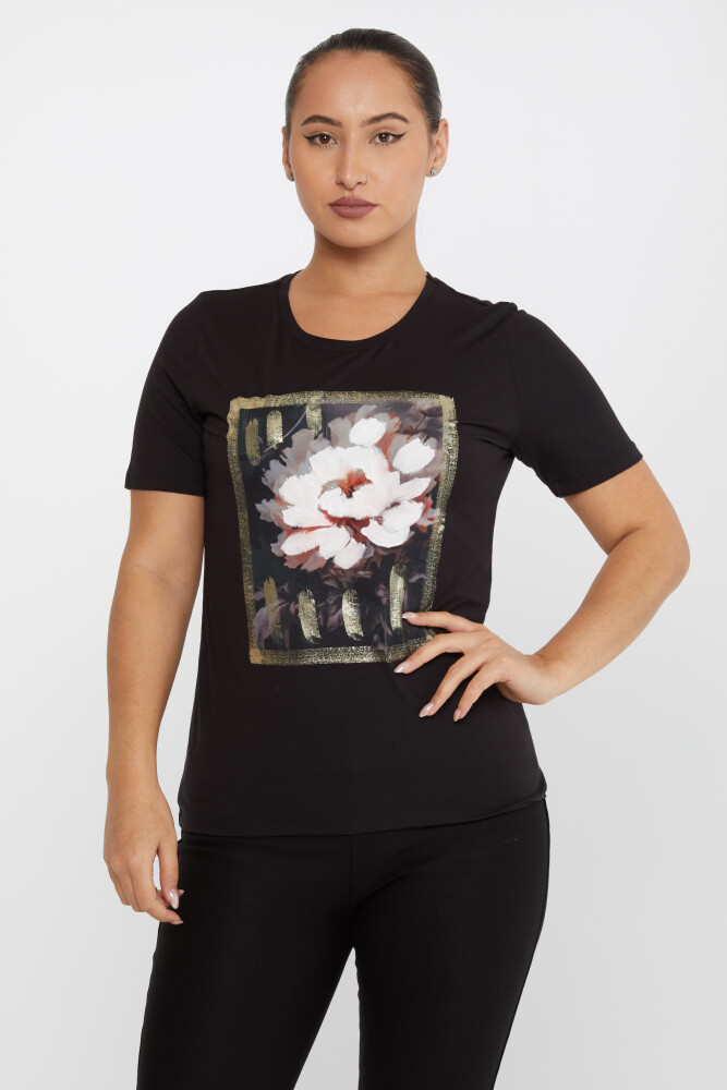 Blusa Estampado Floral Negro - 79910 | KAZEE (Juego de 4 M-L-XL-2XL) - 2