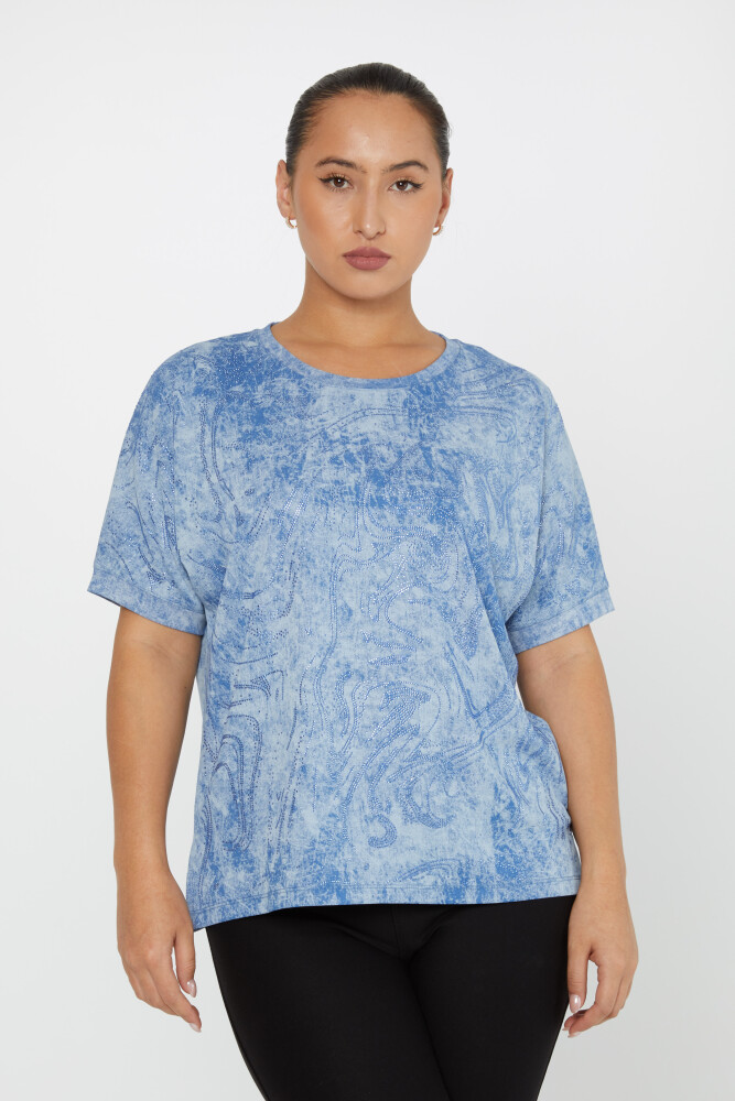 Blusa Estampado Piedra Bordada Azul - 79990 | KAZEE (Juego de 3 M-L-XL) - 2