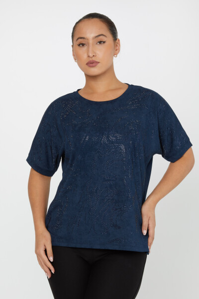 Blusa Estampado Piedra Bordada Azul Marino - 79990 | KAZEE (Juego de 3 M-L-XL) 