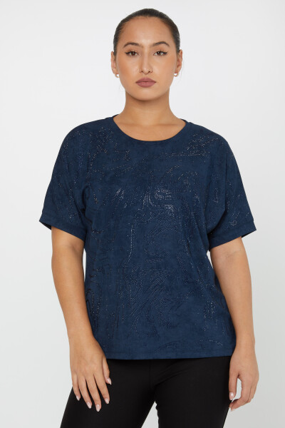 Blusa Estampado Piedra Bordada Azul Marino - 79990 | KAZEE (Juego de 3 M-L-XL) - 2