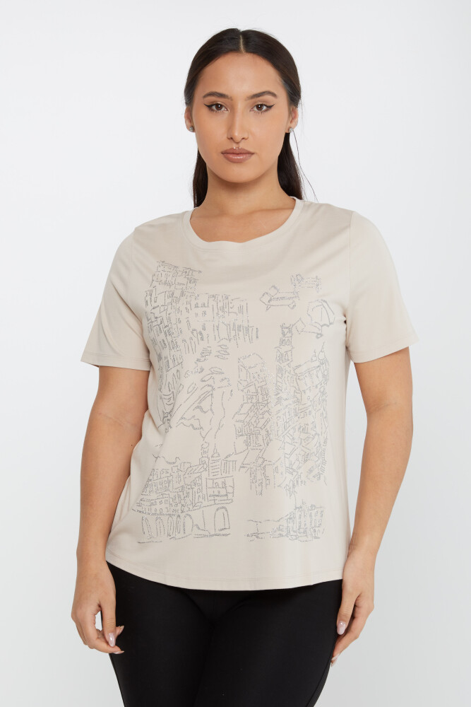 Blusa Manga Corta Beige Claro - 79953 | KAZEE (Juego de 4 S-M-L-XL) - 1